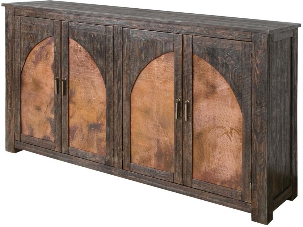 4 Copper-Paneled Door Console