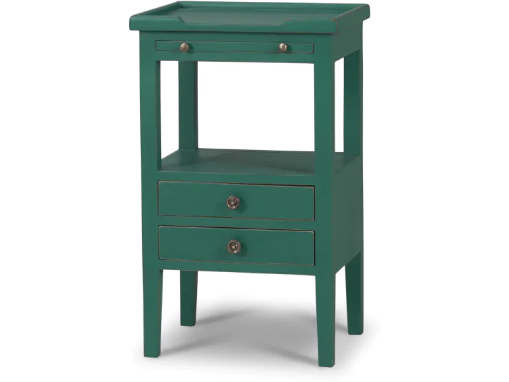 Eton 2 Drawer Side Table w/ Pull Out Shelf