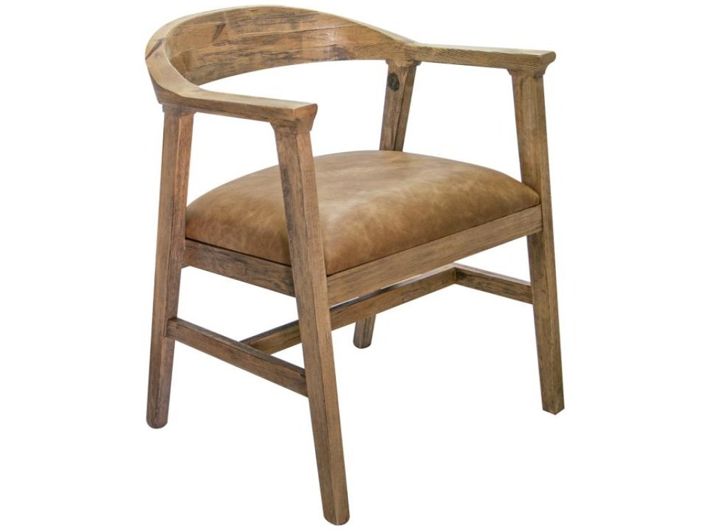 Upholstered Seat Wooden Armchair