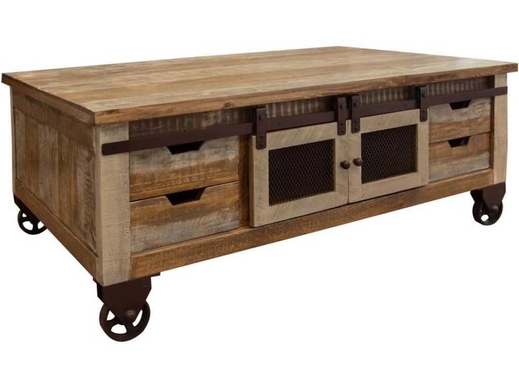 8 Drawer 4 Doors Cocktail Table