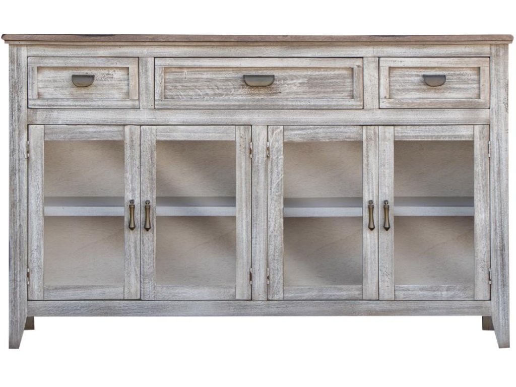 3 Drawer 4 Glass Door Console