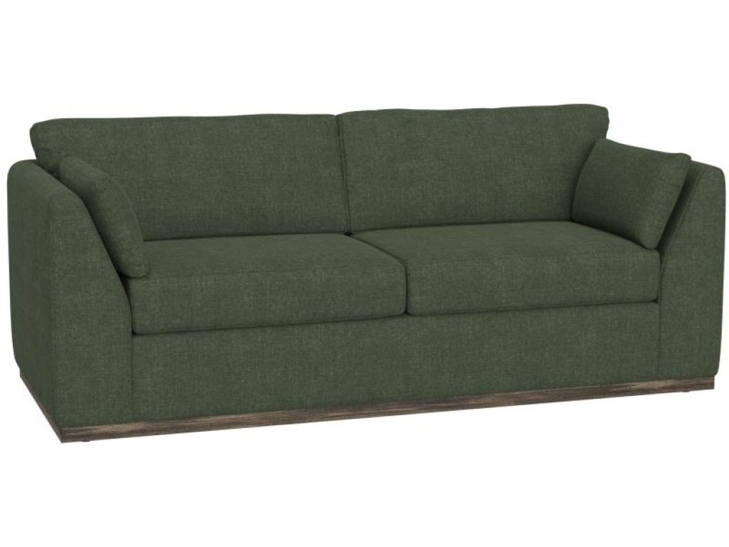 Sofa, Olive Fabric, Wooden Frame 90 x 38-1/2 x 36-1/2