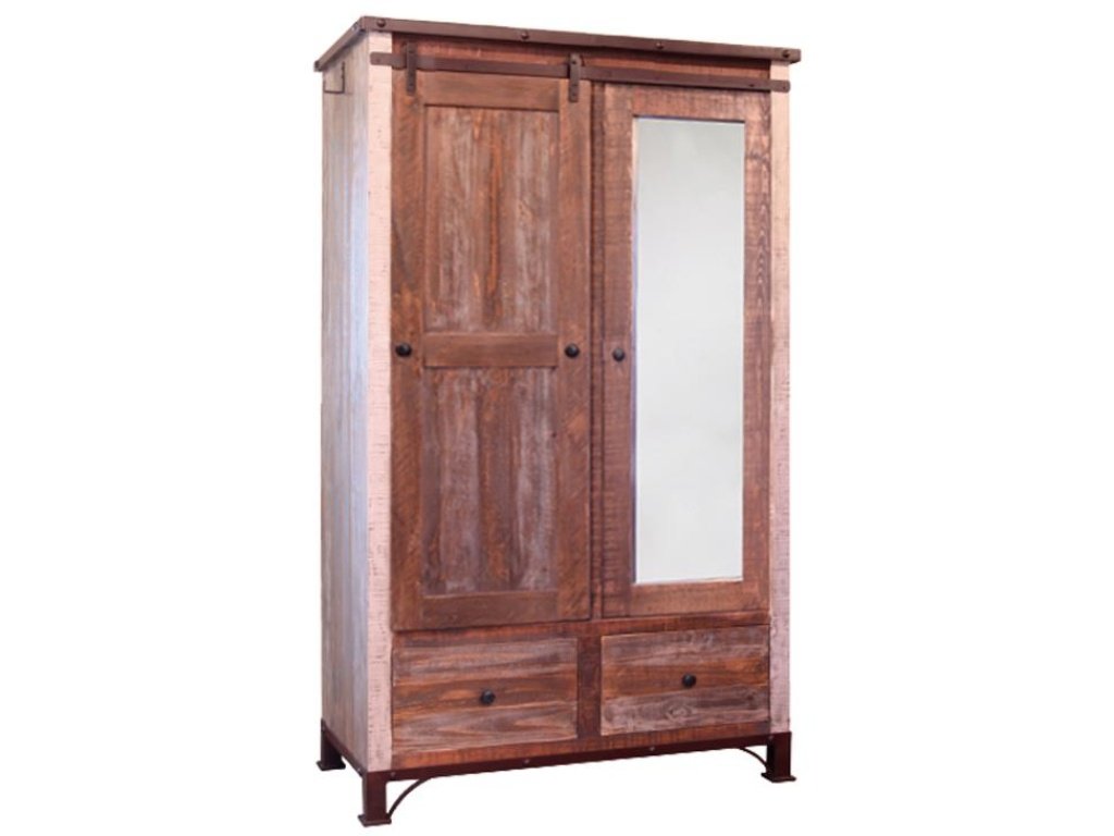 2 Drawer, 1 Sliding Door, 1 Mirror Door Armoire