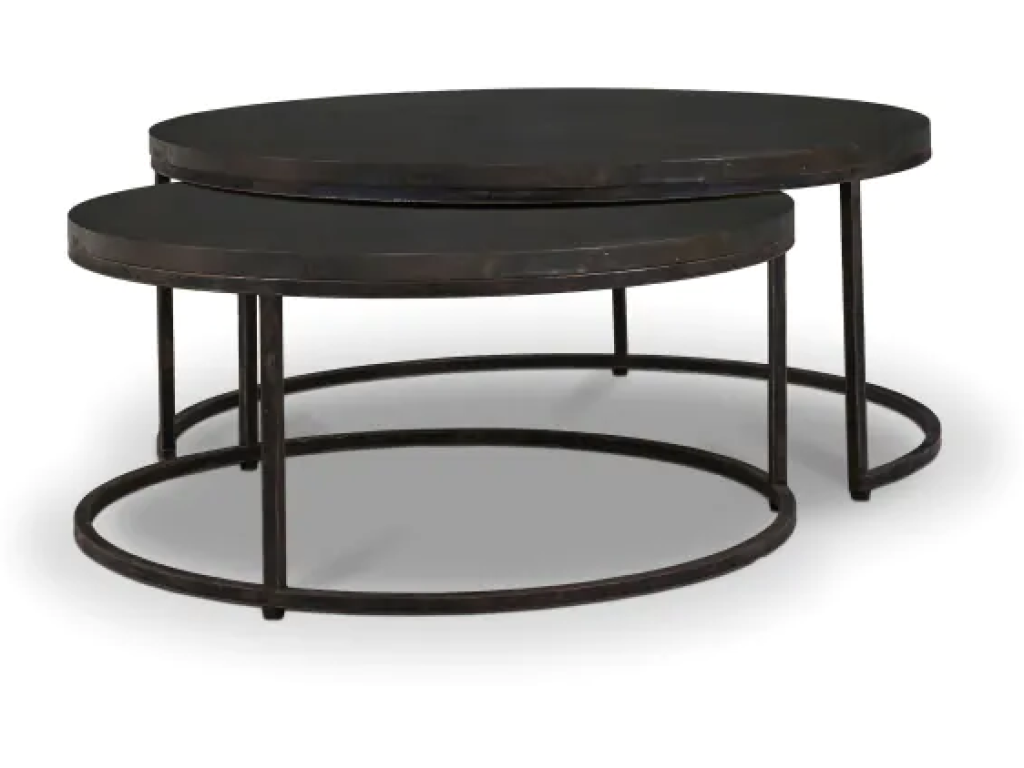 Paddington Round Coffee Tables w/ Parquet Top