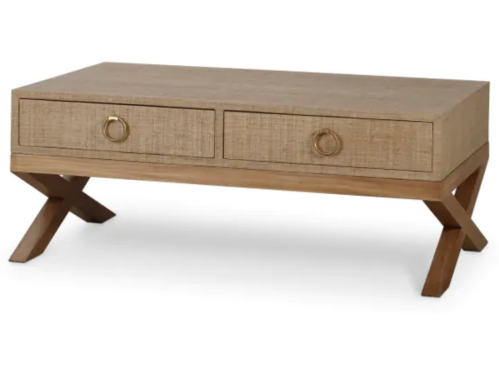 Renoir 2 Drawer Coffee Table w/ Raffia