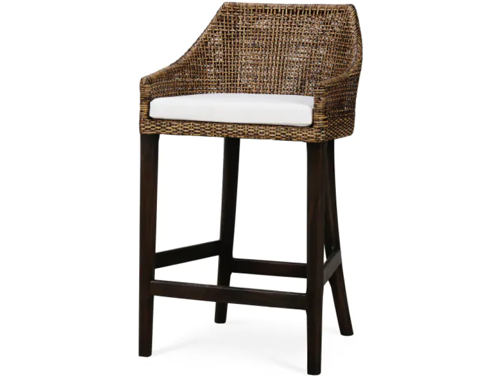 Savanah Rattan Barstool w/ Seat Cushion