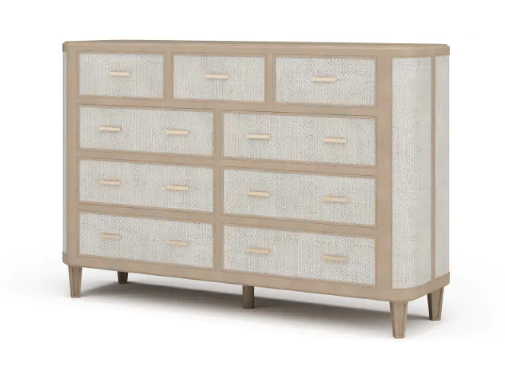 Lexington 9 Drawer Dresser w/ Rattan