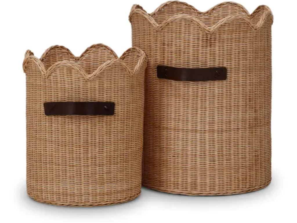 Scalloped Laundry Baskets Set of 2