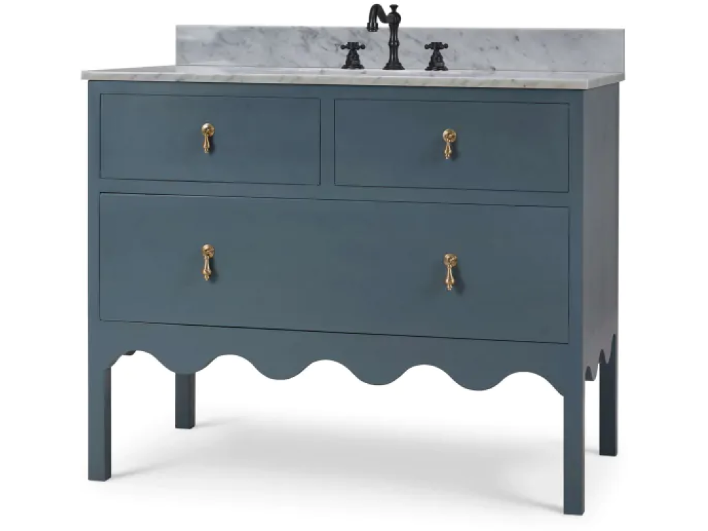 Chloe Single Vanity w/ Sink & Marble Top