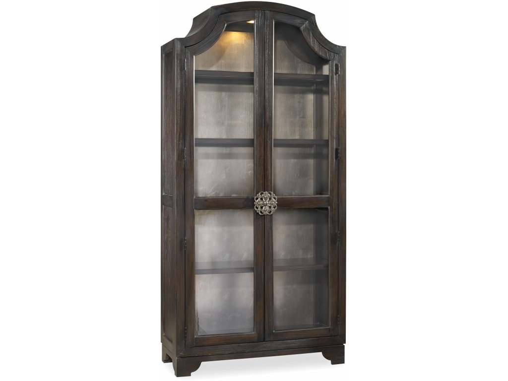 Sanctuary Glass Bunching Curio-Ebony Antiqued Oak