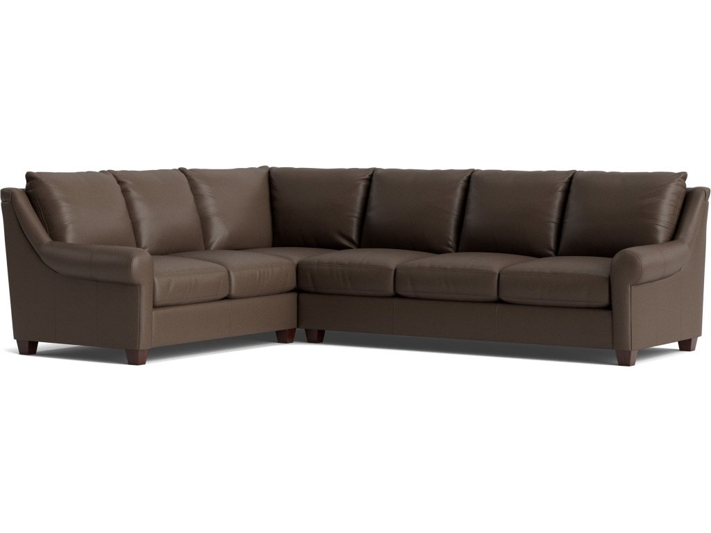 Ellery Leather Sock Arm L-Shaped Sectional