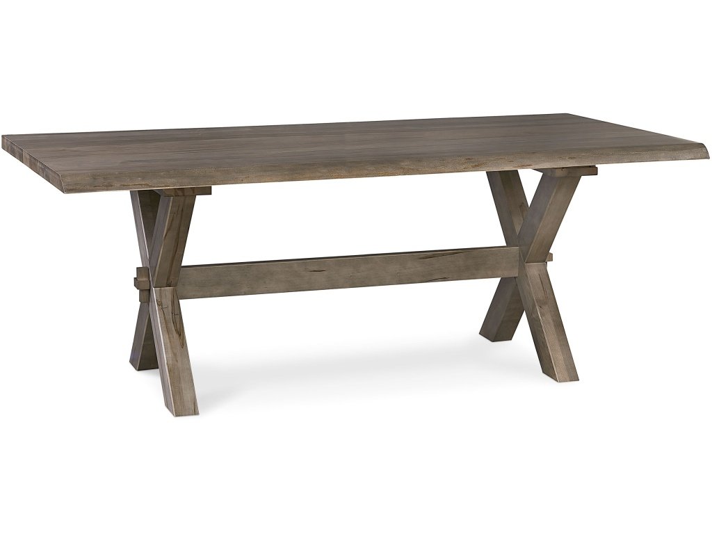 Crossbuck Live Edge Rectangle Dining Table