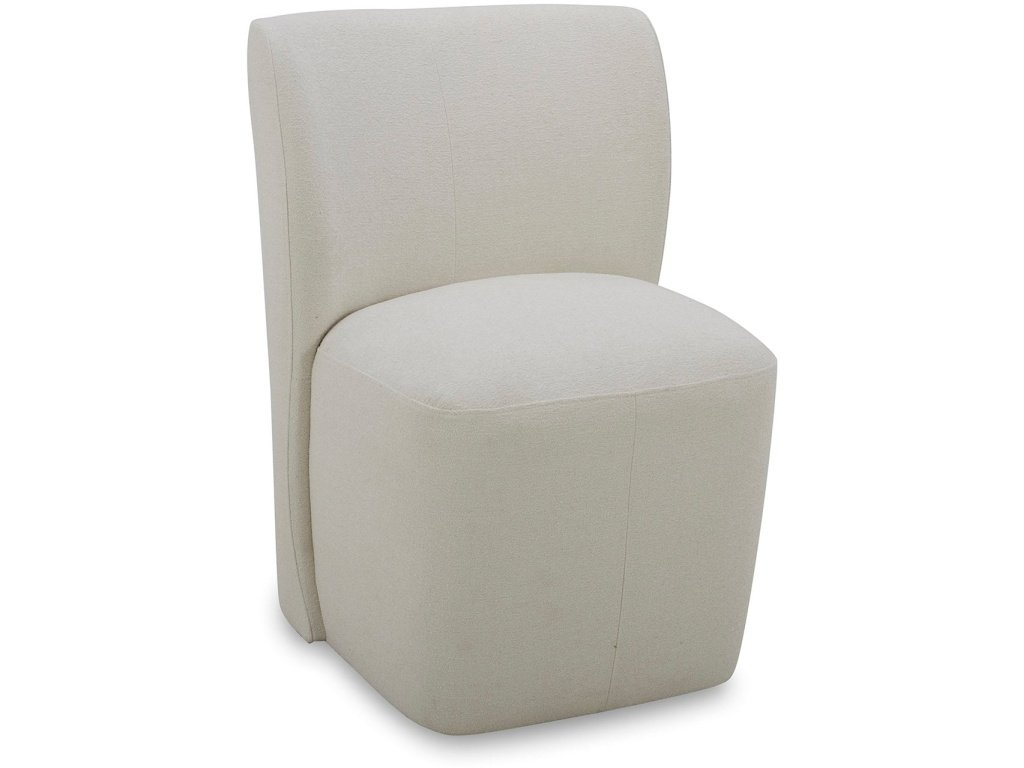 Reed Upholstered Dining Chair with Casters