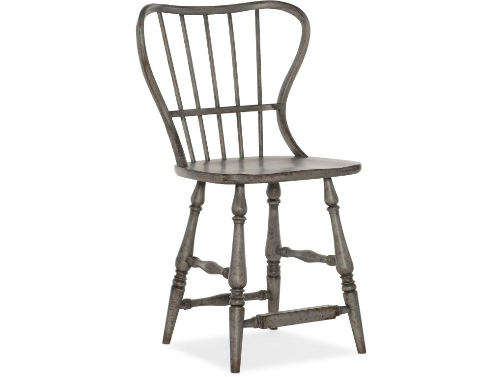 Ciao Bella Spindle Back Counter Stool-Speckled Gray