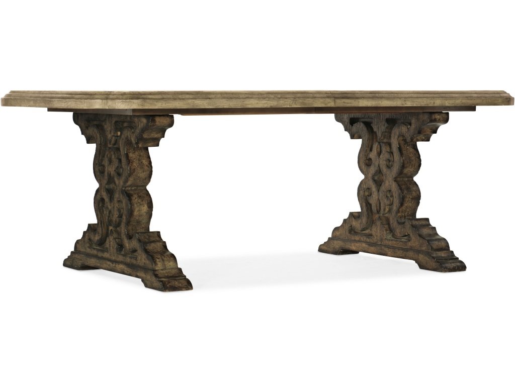 La Grange Le Vieux 86In Double Pedestal Table W/2-18In Leaves