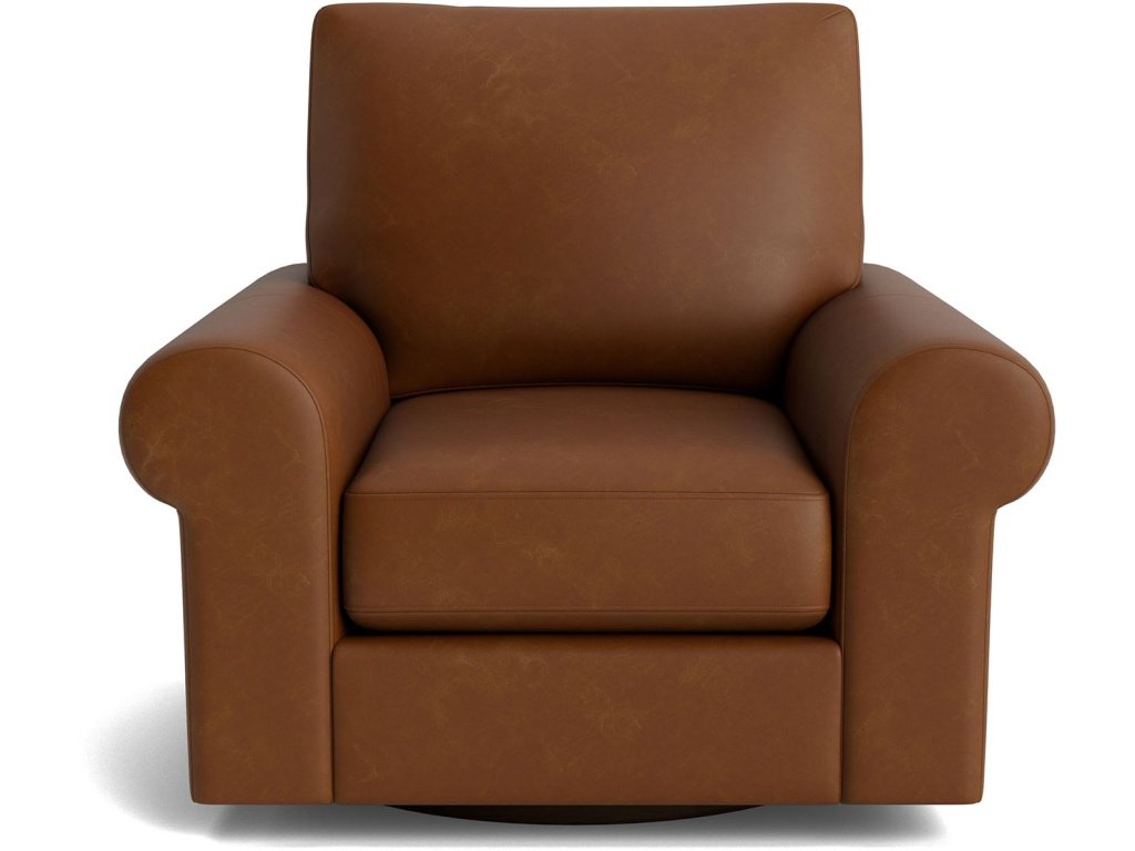 Premier Custom Leather Large Sock Arm Swivel Chair