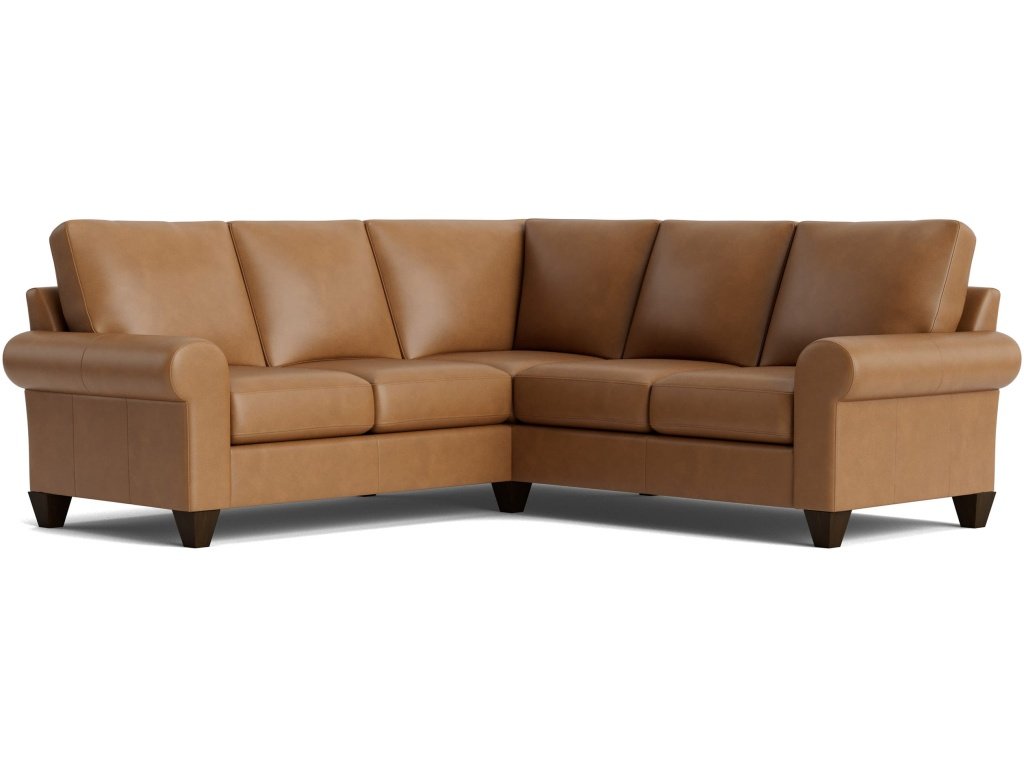 Premier Custom Leather Large Sock Arm L-Shaped Sectional