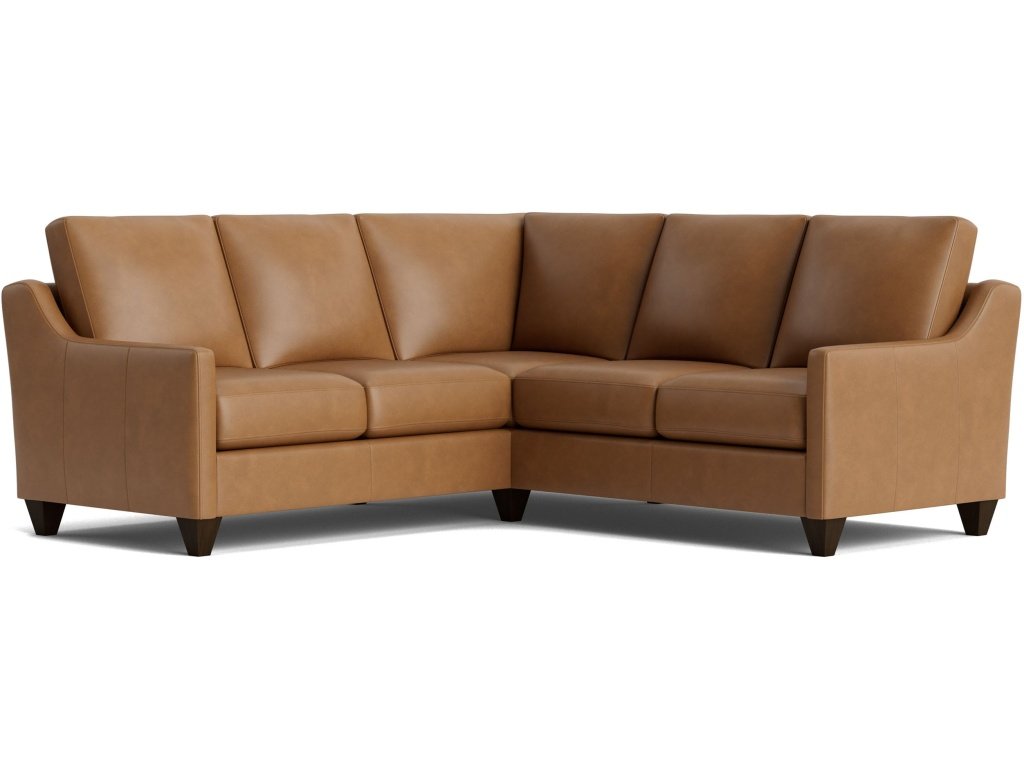 Premier Custom Leather Slope Arm L-Shaped Sectional