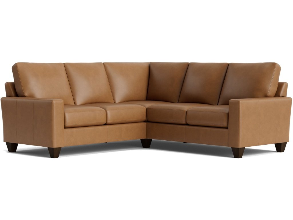 Premier Custom Leather Large Track Arm L-Shaped Sectional