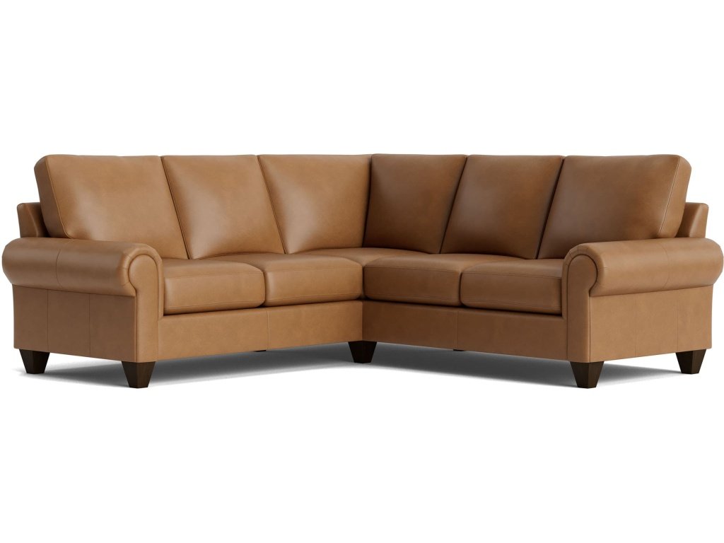 Premier Custom Leather Large Panel Arm L-Shaped Sectional