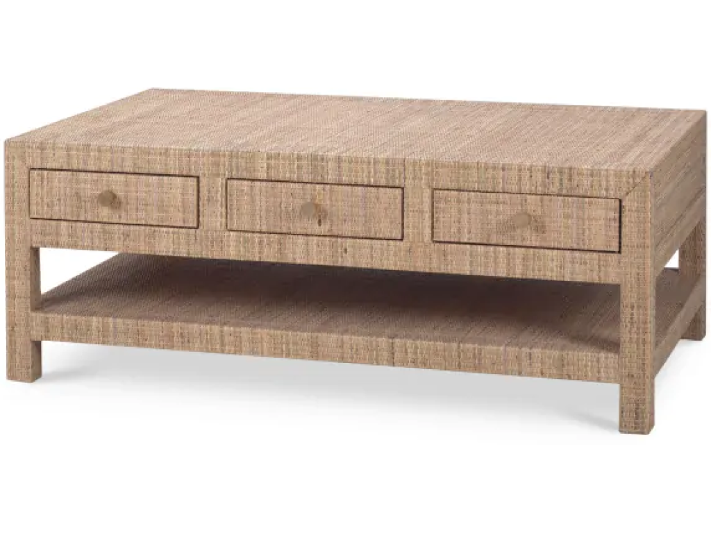 Kagu 6 Drawer Coffee Table w/ Rattan