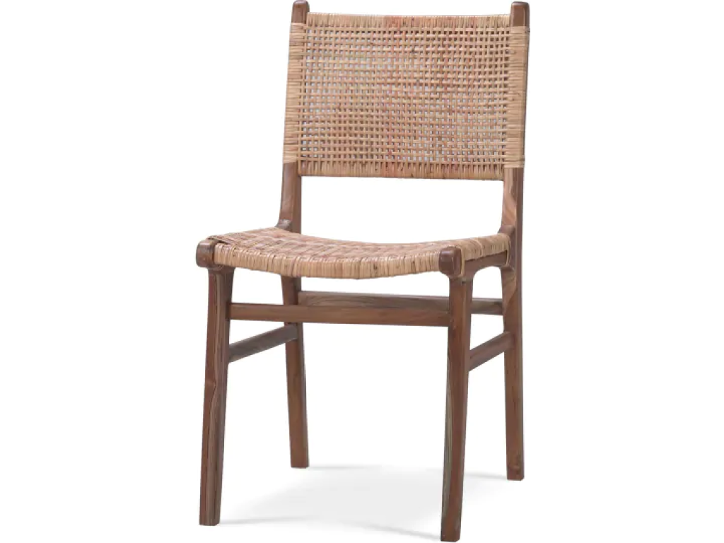 Logan Dining Chair w/ Rattan - Teak