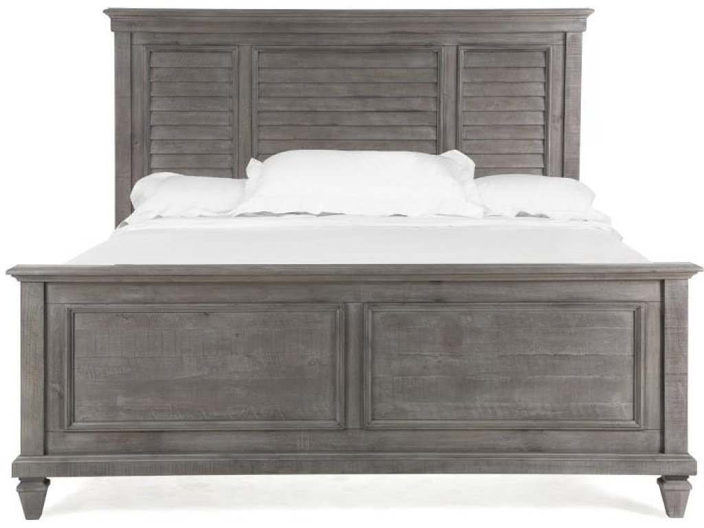 Wood Queen Shutter Panel Bed Headboard KD