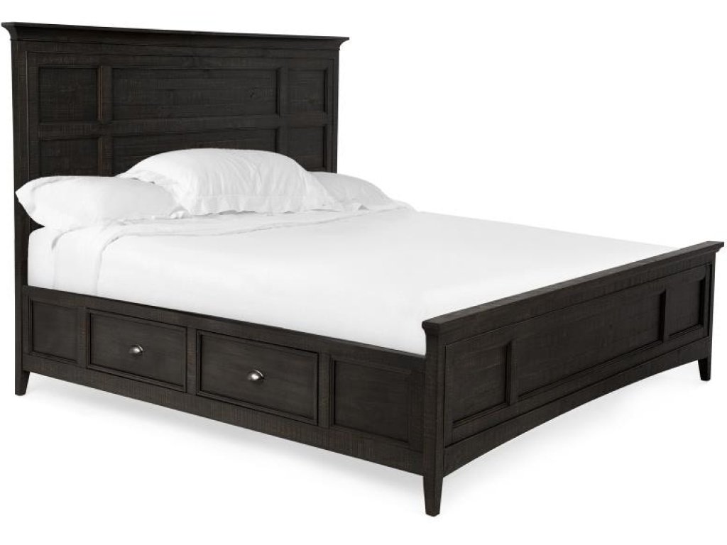 Complete Queen Panel Bed with Storage Rails