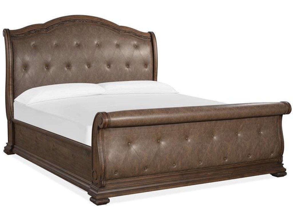 Complete Queen Sleigh Upholstered Bed