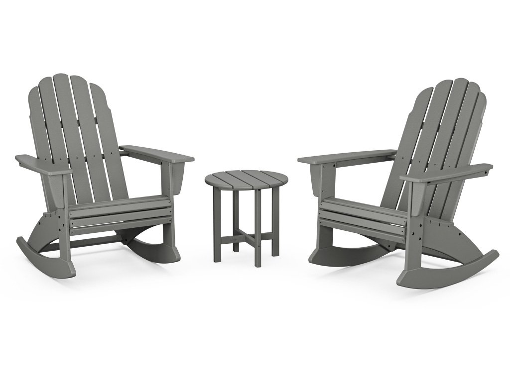 Vineyard Curveback 3-Piece Adirondack Rocking Chair Set