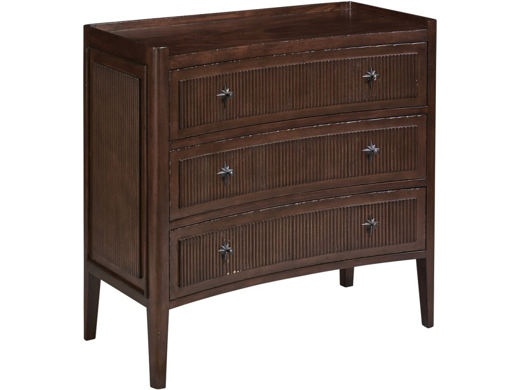 Walnut Reeded Chest Of Drawers