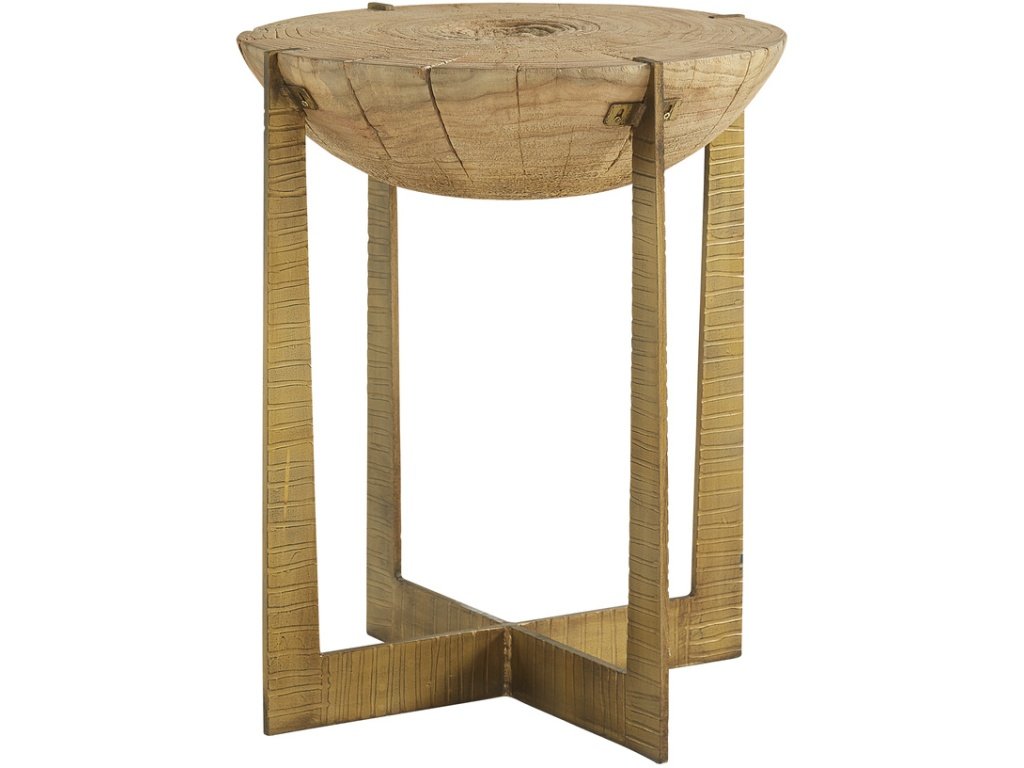 Brass Base Grain End Table