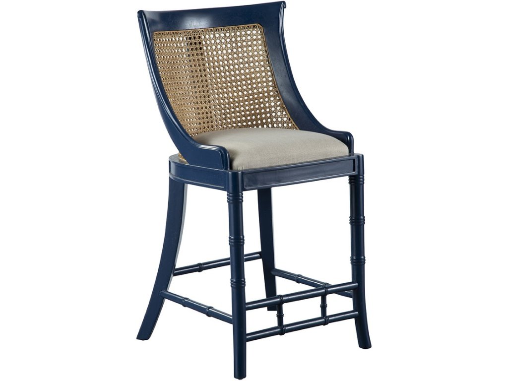 Blue Spoonback Counter Stool