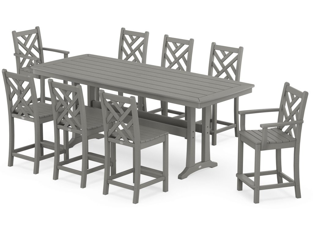 Chippendale 9-Piece Counter Set With Trestle Legs