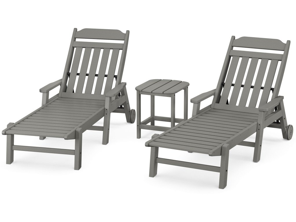 Country Living 3-Piece Chaise Set With Arms And Wheels