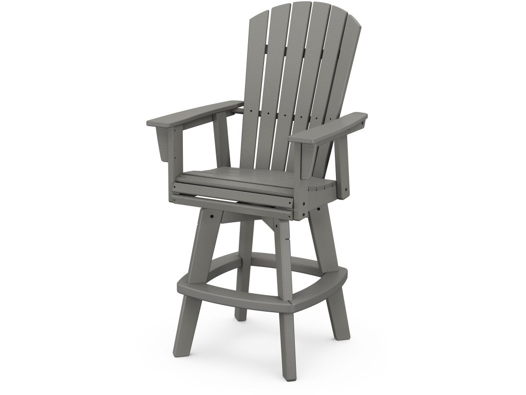 Nautical Curveback Adirondack Swivel Bar Chair