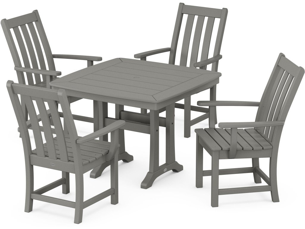 Vineyard 5-Piece Dining Set With Trestle Legs