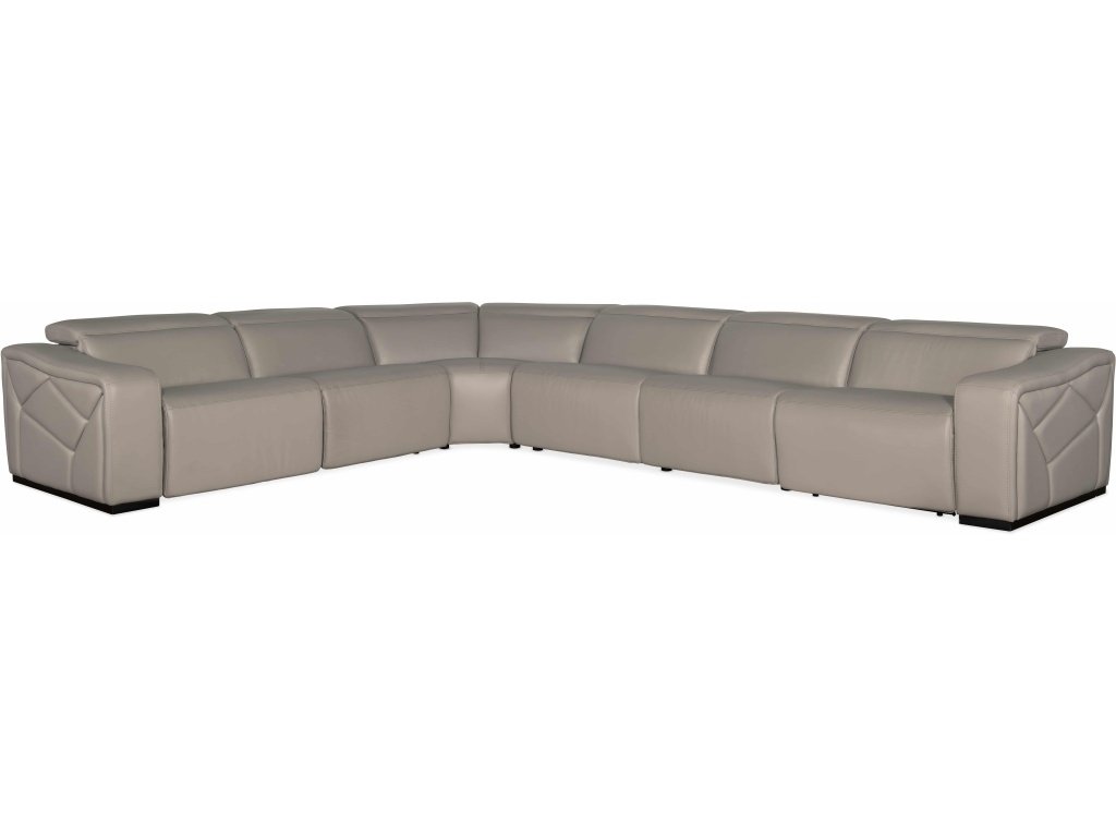 Opal 6 Piece Sectional With 3 Power Recliners & Power Headrest