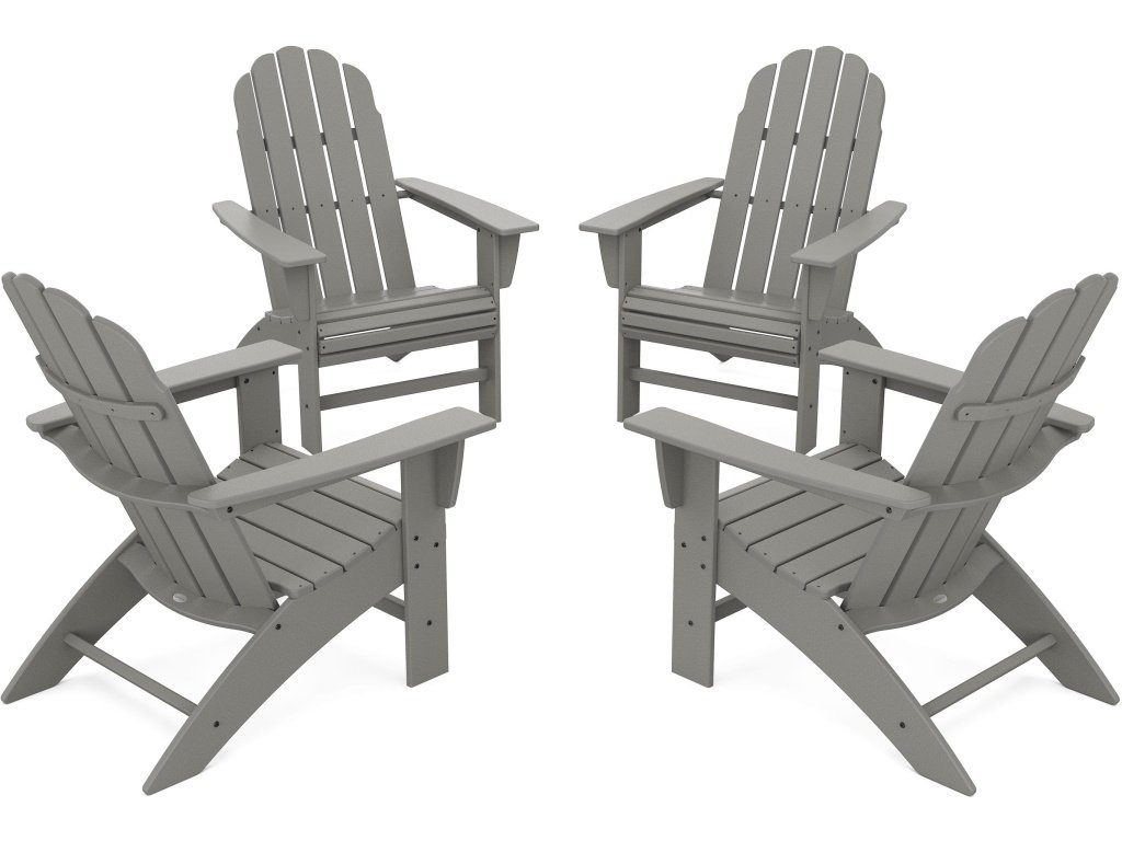 4-Piece Vineyard Curveback Adirondack Chair Conversation Set